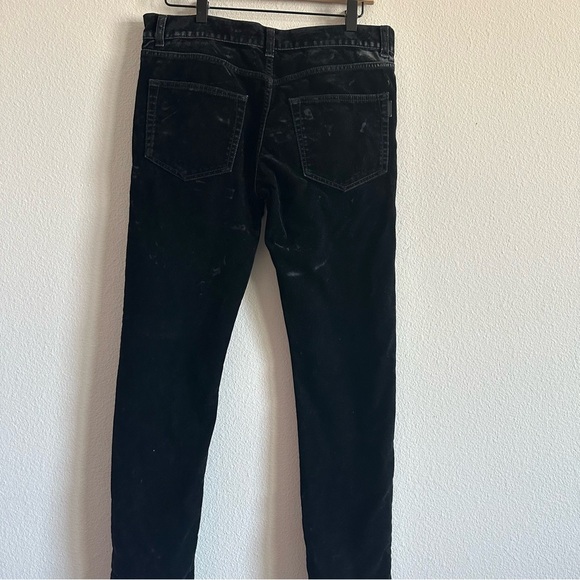YVES SAINT LAURENT SKINNY VELVET LIKE BLACK PANTS JEANS MENS  AUTHENTIC - Picture 2 of 16